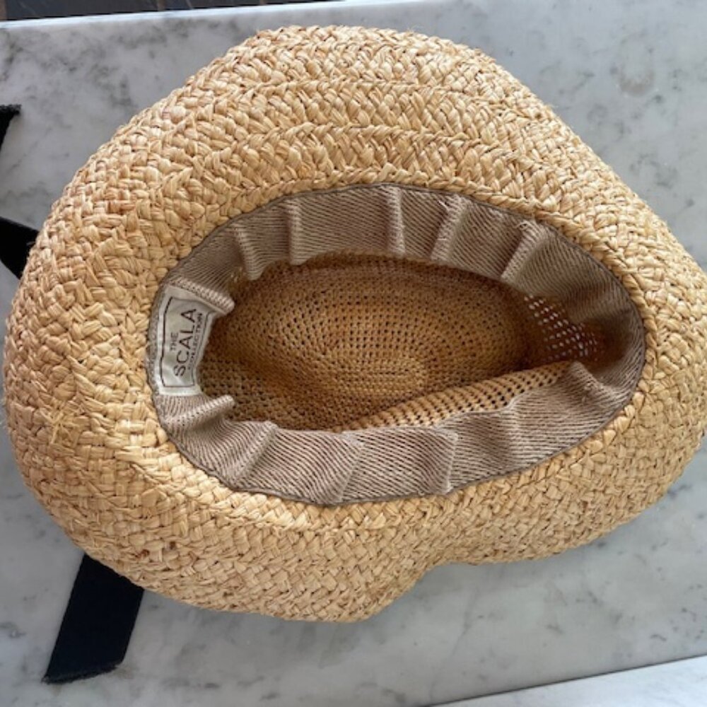 THE SCALA COLLECTION Rockport Big Brim Straw Sun Hat Vintage - Picture 11 of 16